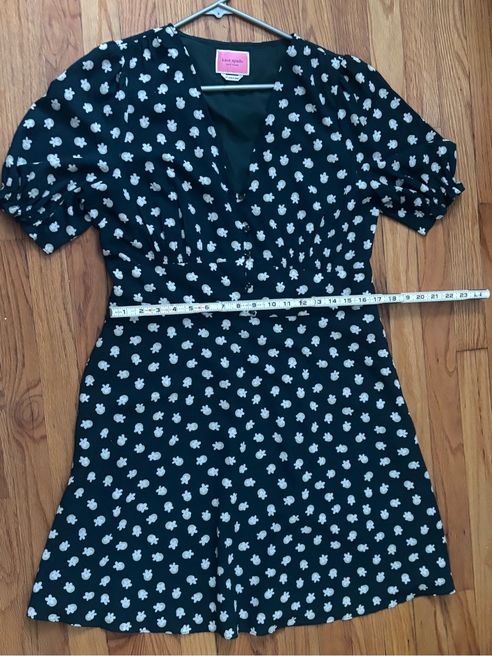 Kate Spade NY Silk Green Floral Fit & Flare Dress Size Autumn Wedding Guest Dres - Picture 9 of 10